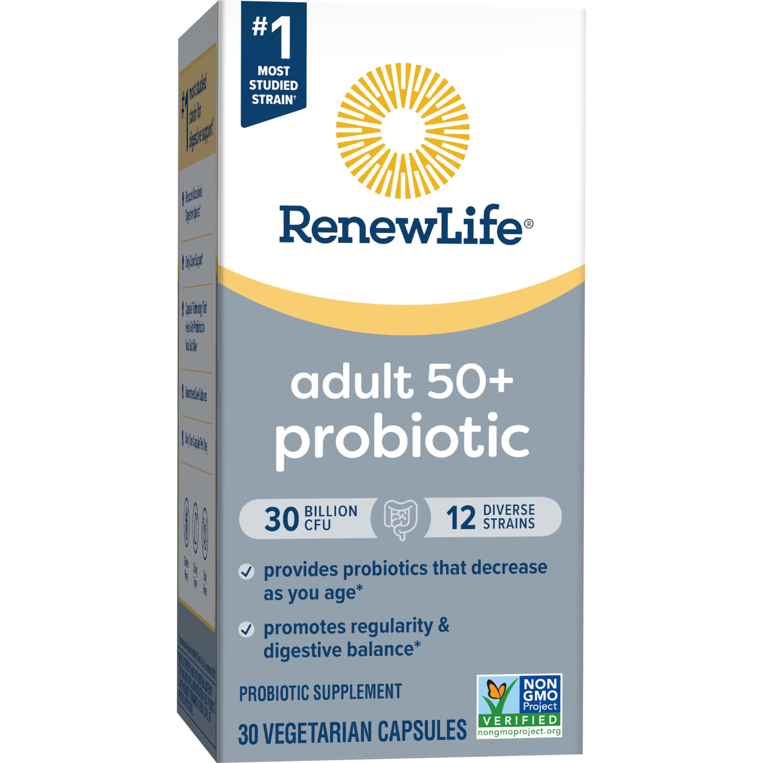 30 billion cultures accuracy shown on bottle for robust daily support.