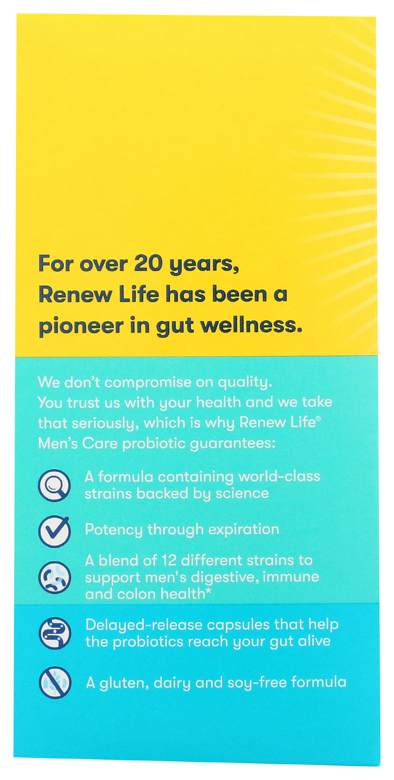 Packaging box displayed on shelf for Renew Life Men’s Care.