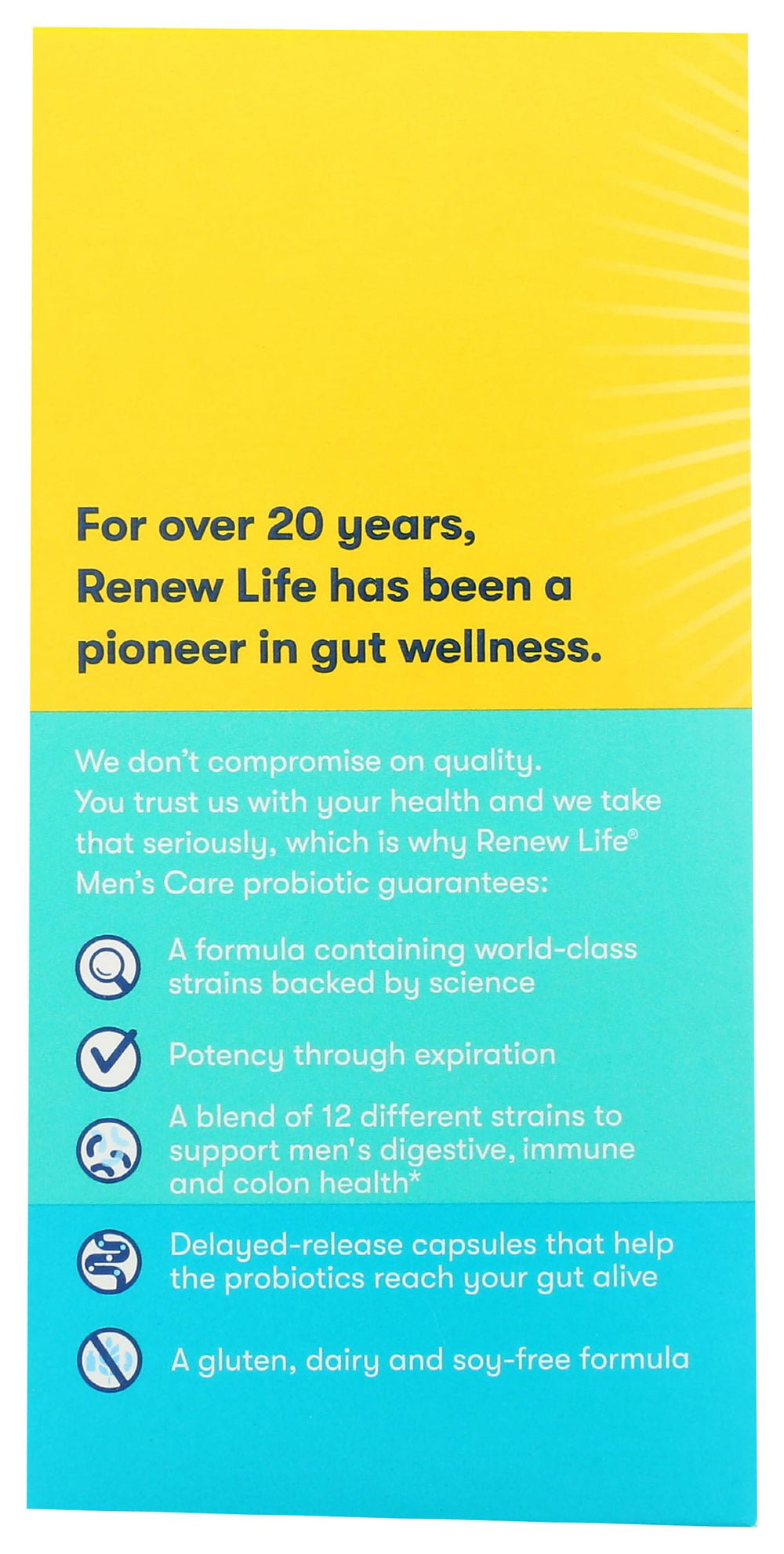 Packaging box displayed on shelf for Renew Life Men’s Care.