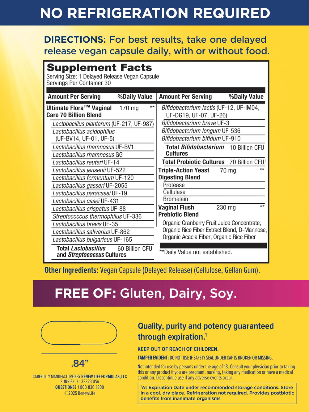Renew Life bottle with visible label highlighting probiotic potency for immune and digestive support.