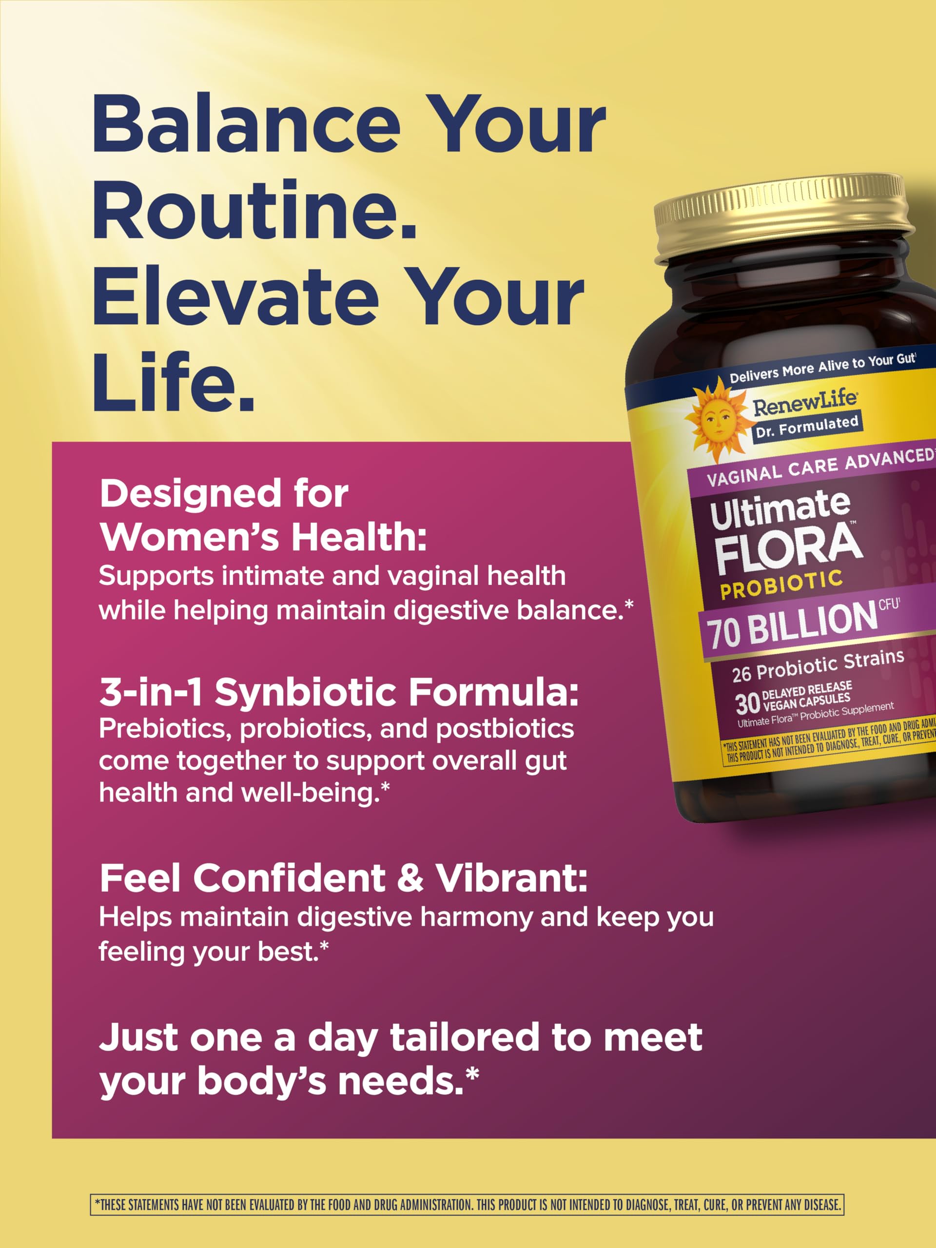 Vegan capsules feature plant-based formula suitable for dairy-free diets.