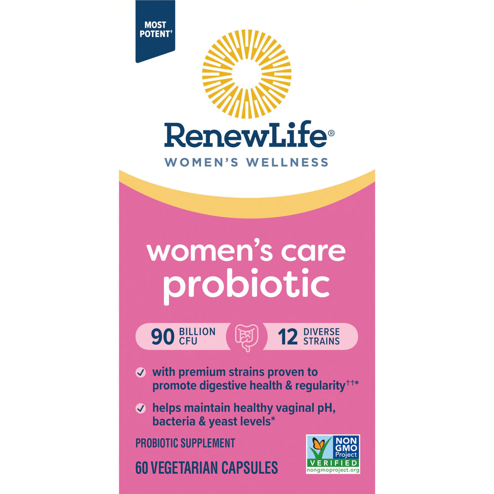 Renew Life Women's Probiotic 12-strain blend highlights diverse support for vaginal balance