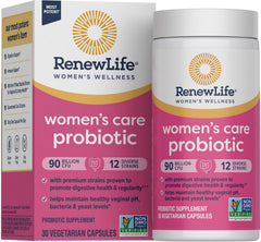 Renew Life Women's Probiotic bottle with 90B CFU and multi-strain formula.