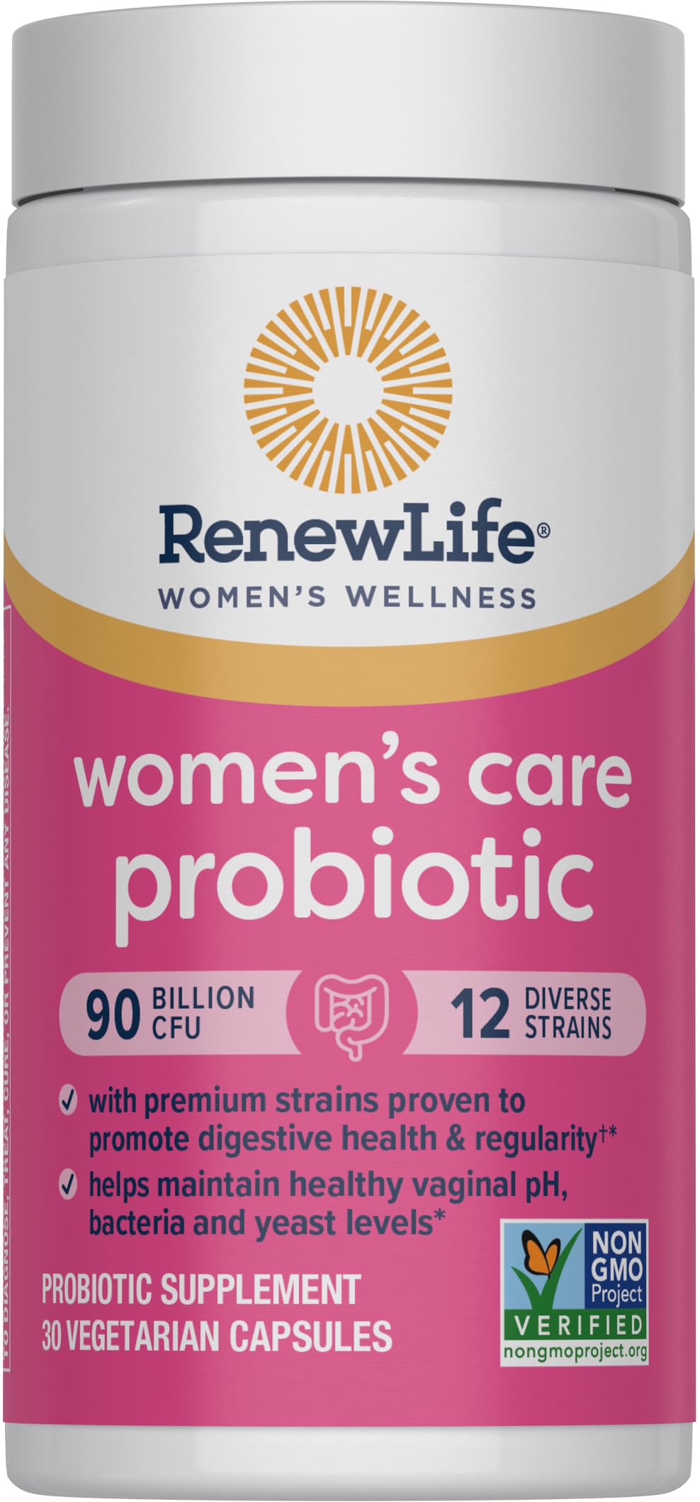 Renew Life packaging on display for easy daily use.