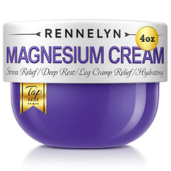 Rennelyn Magnesium Cream bottle ready for leg cramps relief and nightly calm.