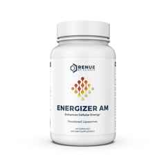 Renue By Science Energizer AM bottle with capsules for daily energy support.