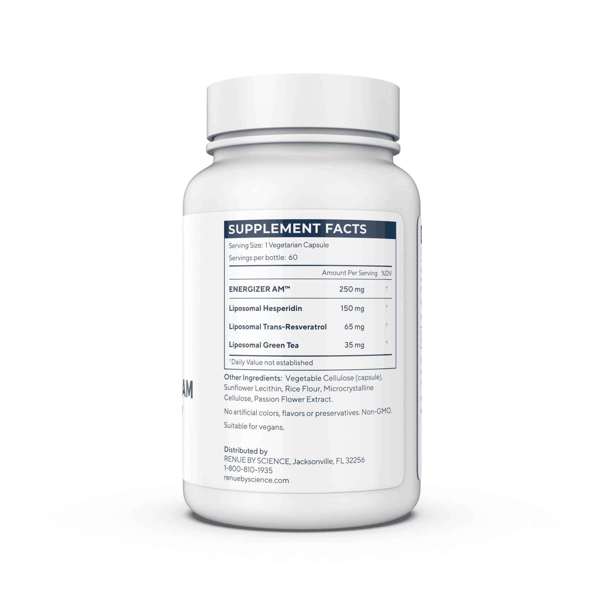 Energizer AM capsules close-up showing liposomal delivery for better absorption.