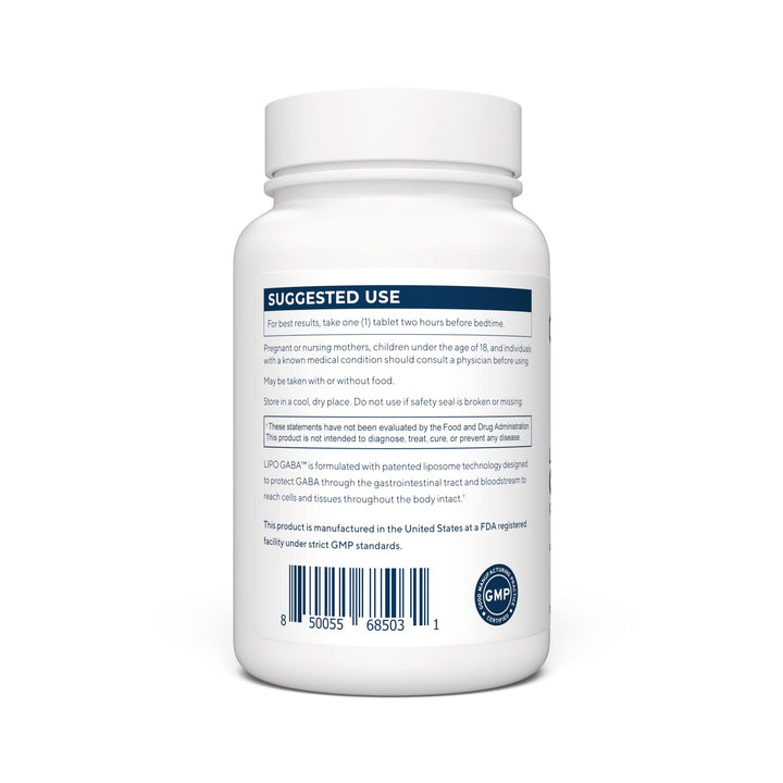 Renue By Science GABA capsules side view emphasizing discreet, convenient dosing.