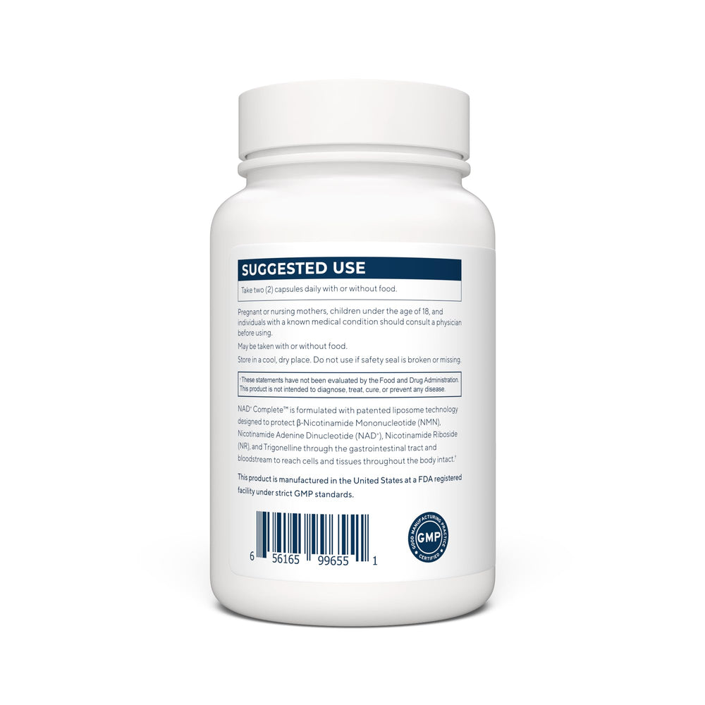 Renue By Science LIPO NAD+ Complete capsules close-up, highlighting enhanced absorption via liposomal delivery