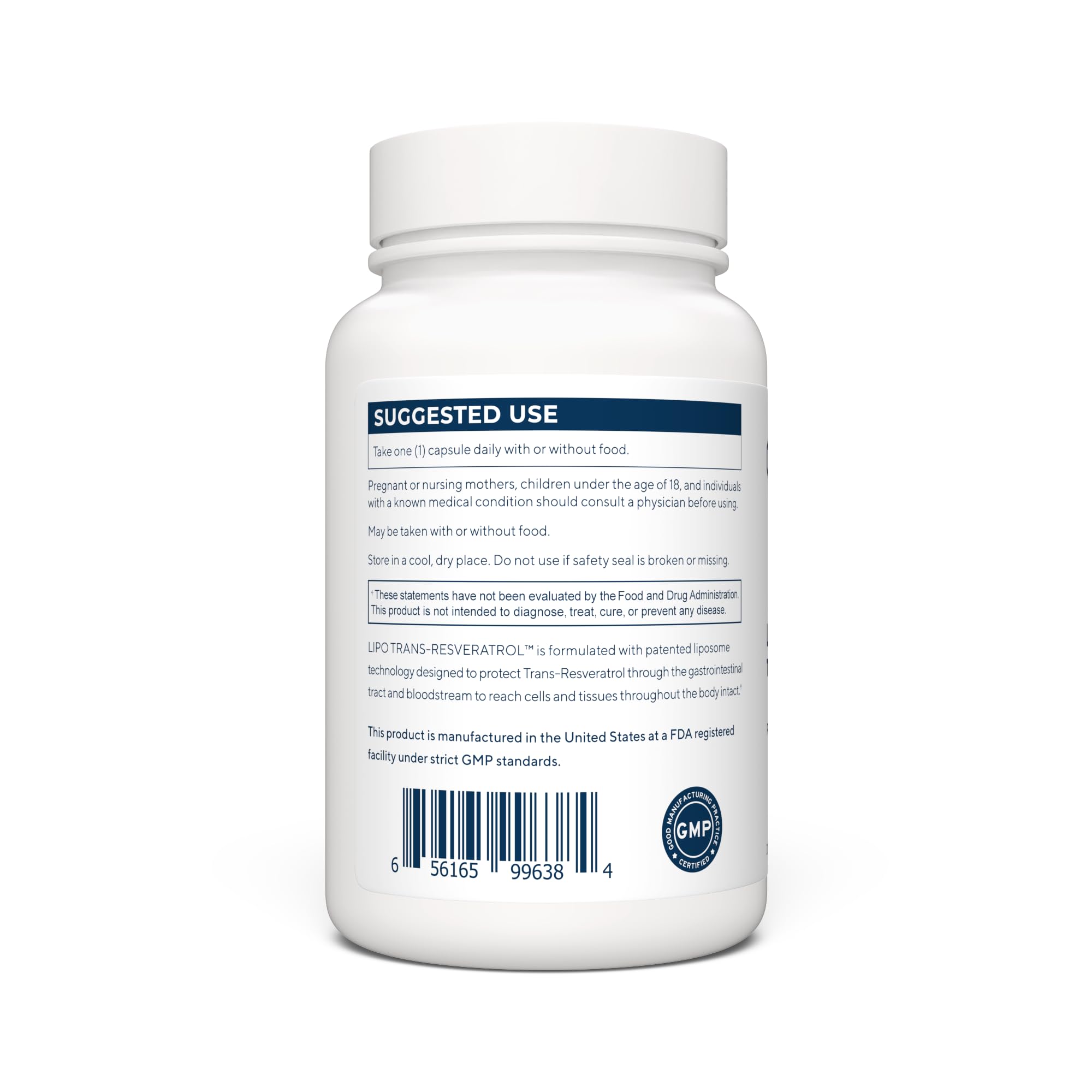 Renue By Science Resveratrol bottle pour suggesting easy daily intake