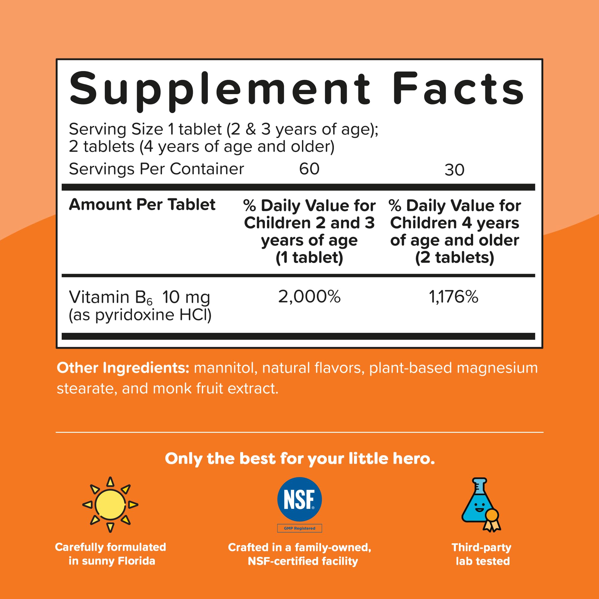 Renzo's Bright and Brainy vitamins made in a Florida facility.
