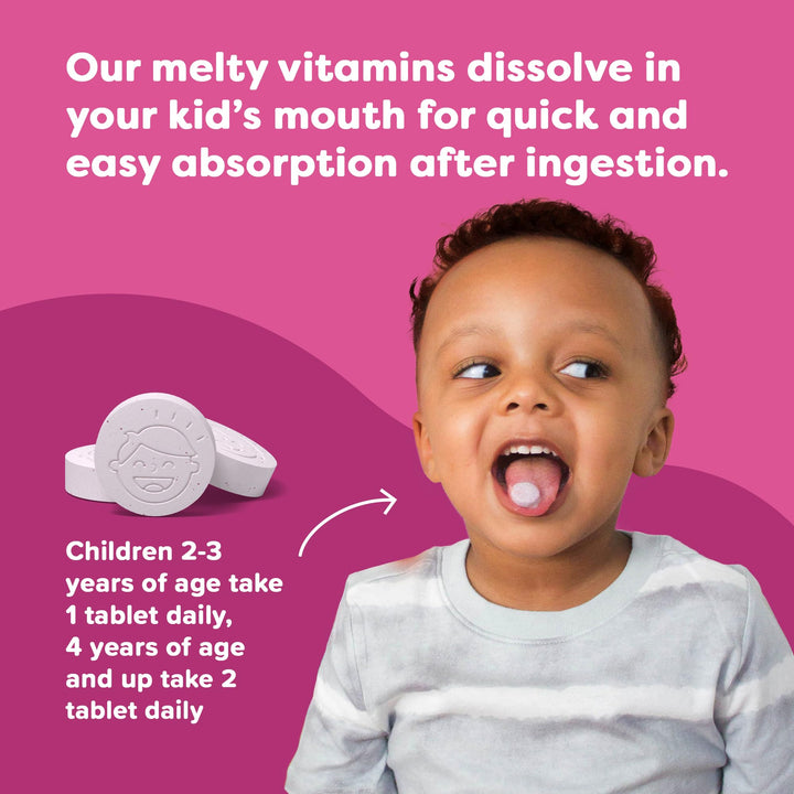 Renzo's Captain Calm dosing guidance graphic, age-based suggested tablets.
