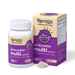 Renzo's Picky Eater orange-melty-tab dissolving on the tongue for easy intake