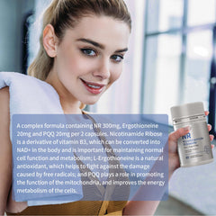 REOTT NR PQQ ingredient close-up highlighting essential cellular support.