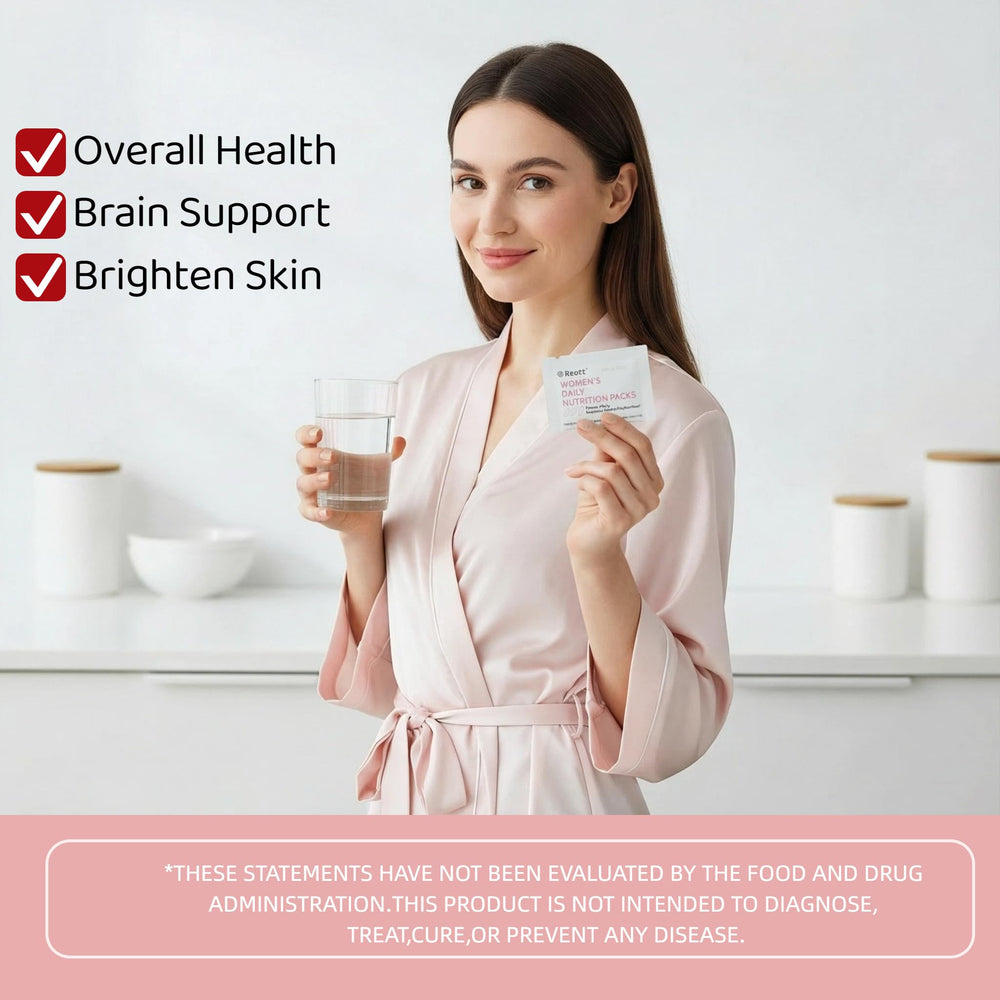 REOTT Women's Daily Vitamin Packs carton highlighting a 30-day supply for routine use.