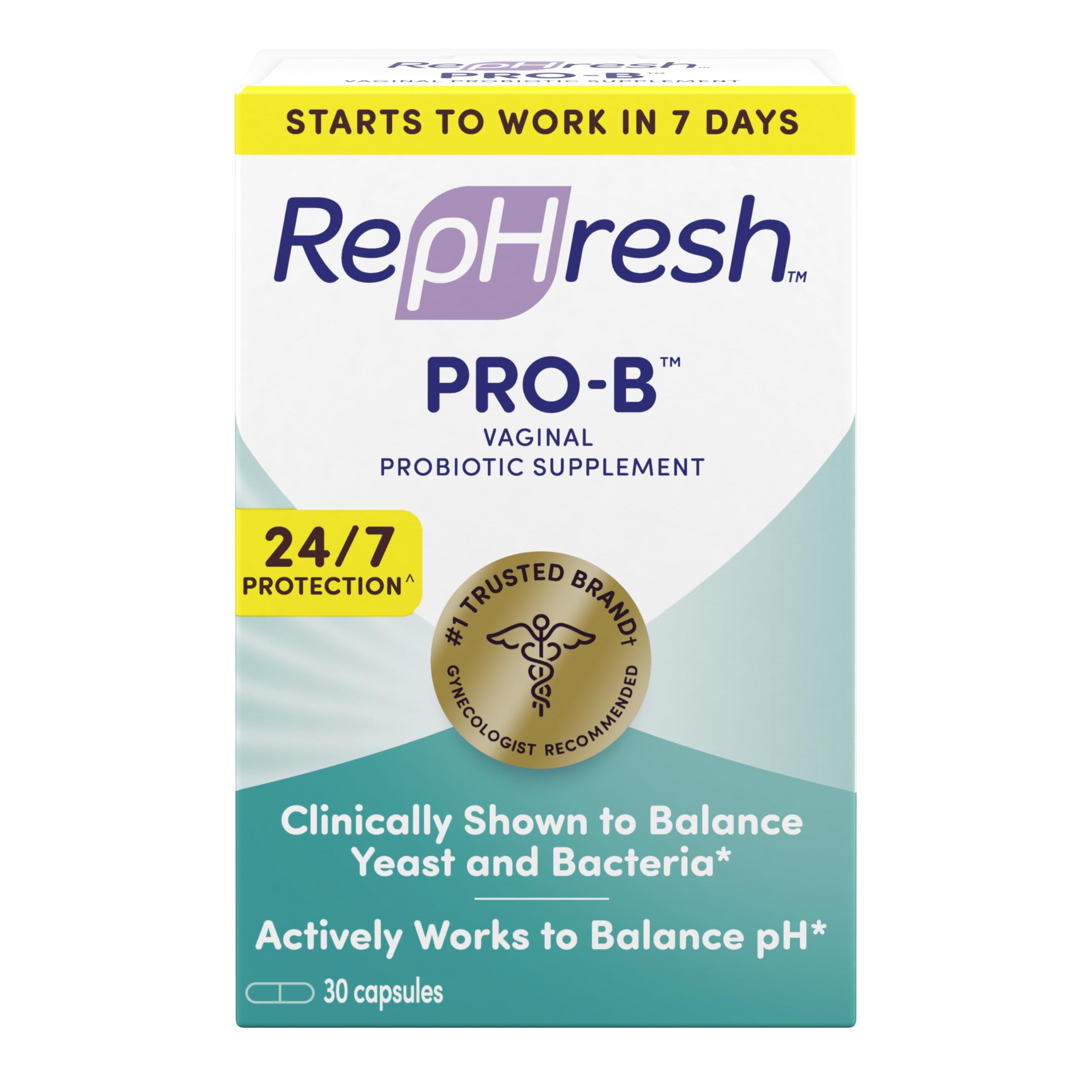 RepHresh Pro-B capsule close-up highlighting probiotic balance.