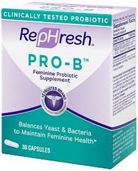 Front packaging of Rephresh Pro-B three-pack for ongoing supply.