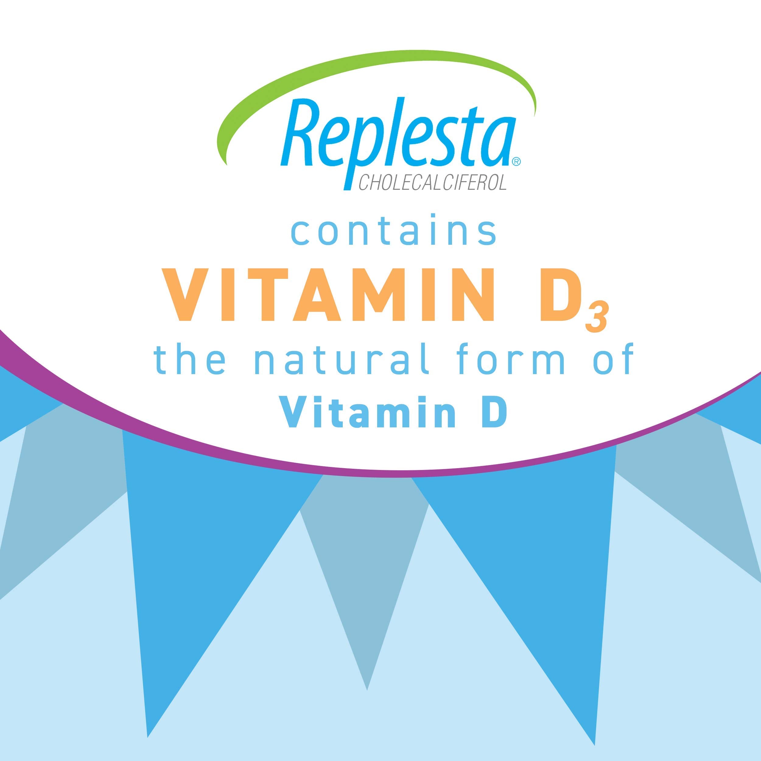 Replesta vitamin D3 cholecalciferol formula supports dietary management goals.