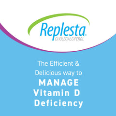 Replesta weekly D3 dose chewable wafer for easy vitamin supplementation.