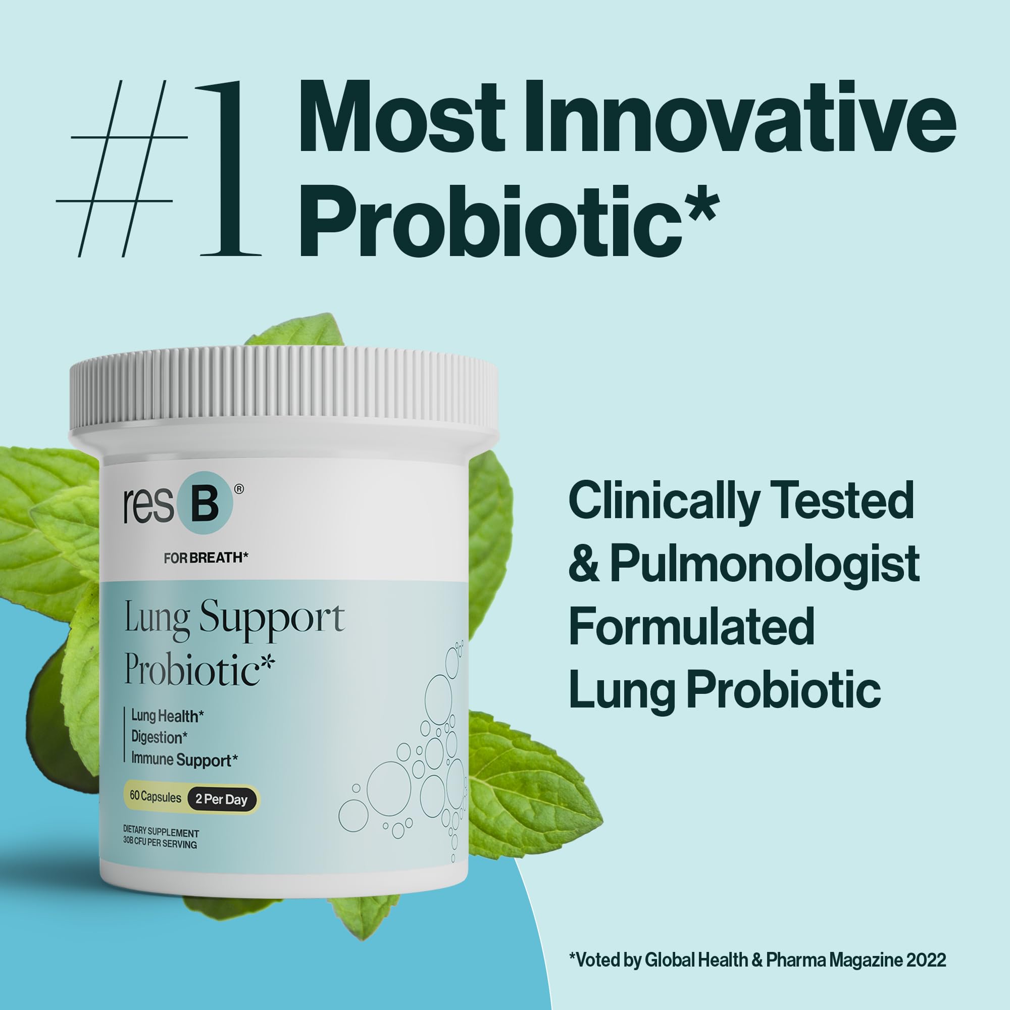 ResBiotic resB Lung Support capsules are tasteless and easy to swallow