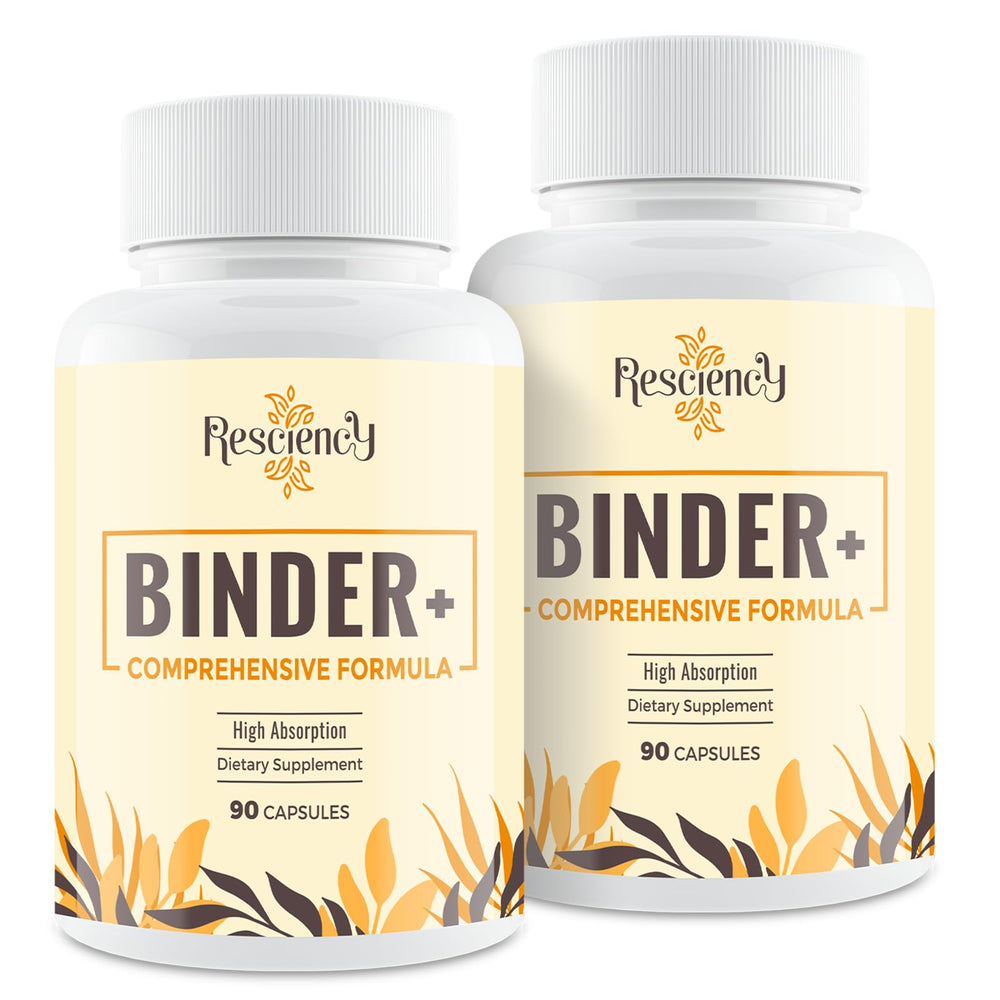 Resciency Detox Binder activated charcoal capsules for gentle daily cleansing and gut support.