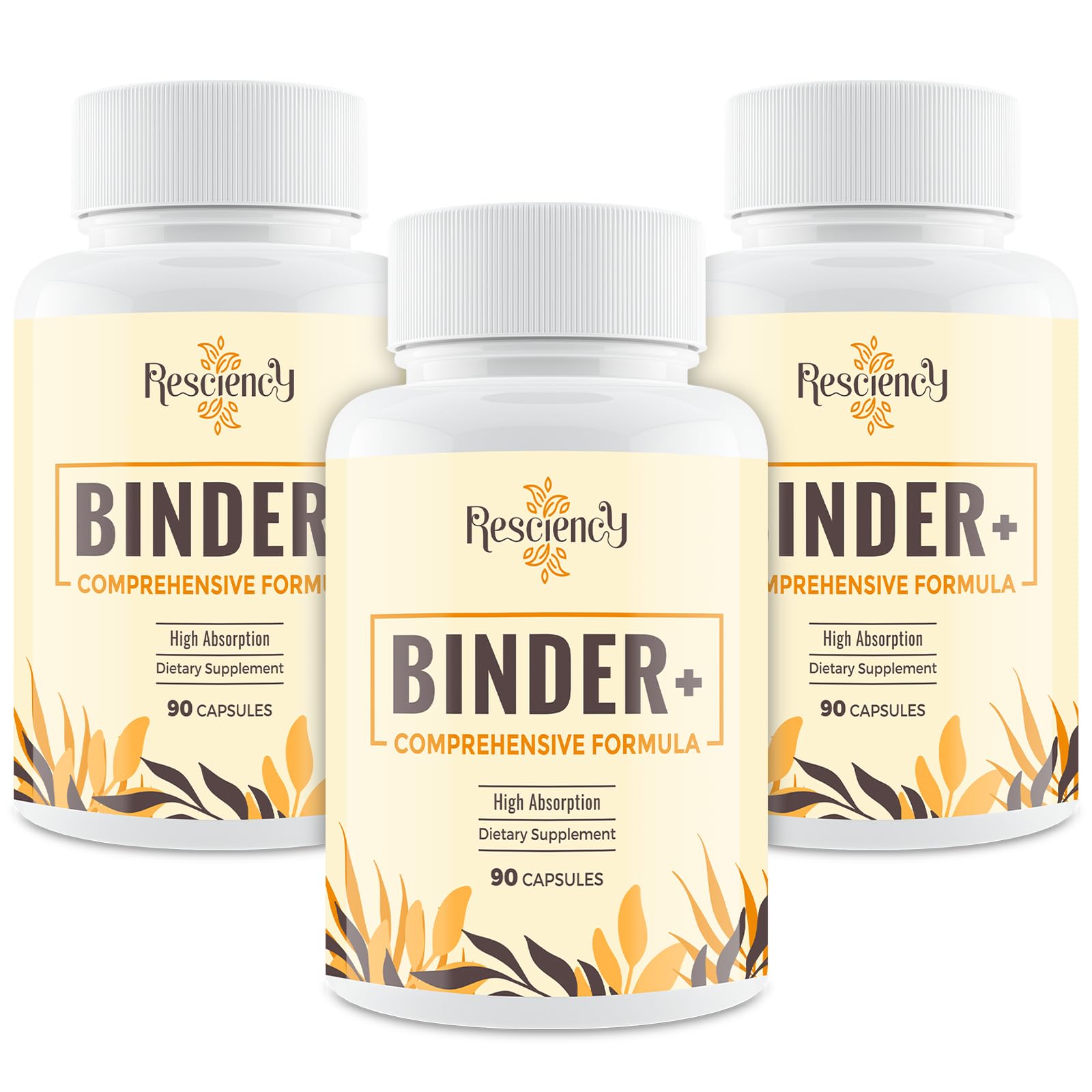 Resciency Detox Binder capsules with activated charcoal for daily wellness support