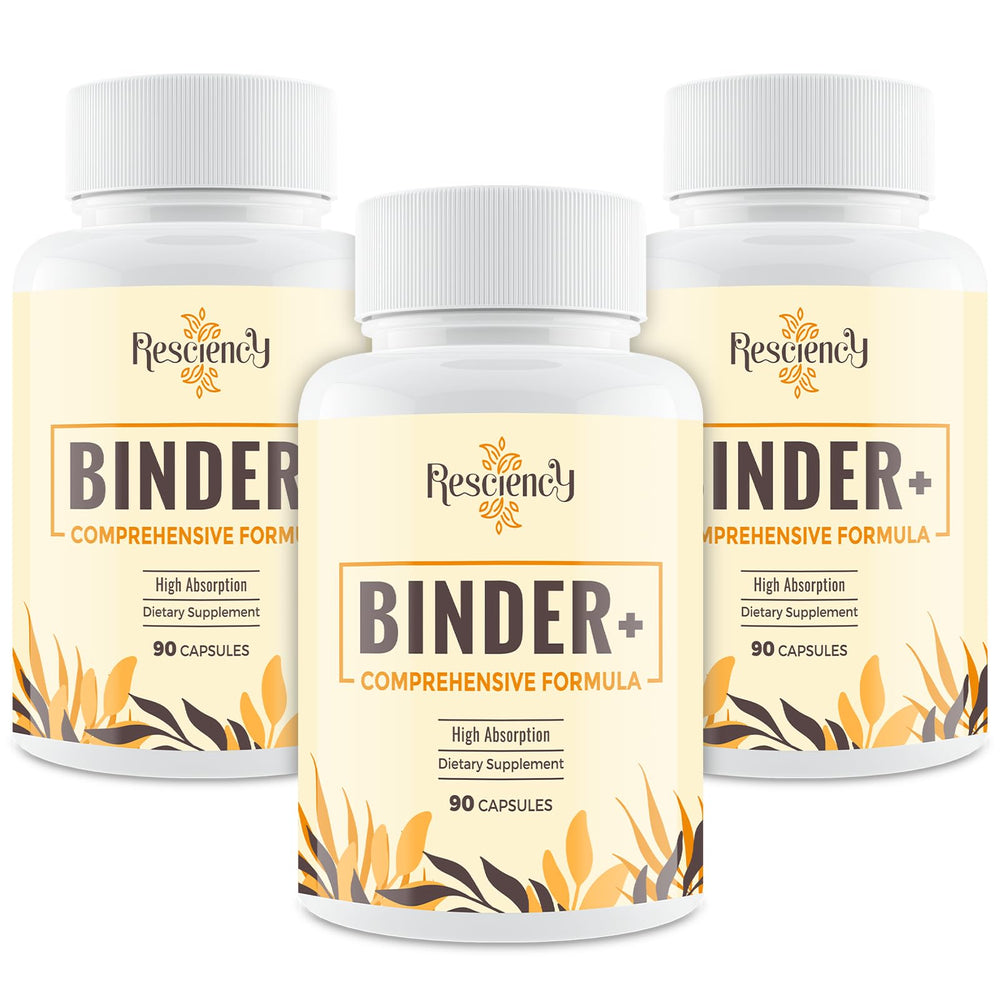 Resciency Detox Binder capsules with activated charcoal for daily wellness support