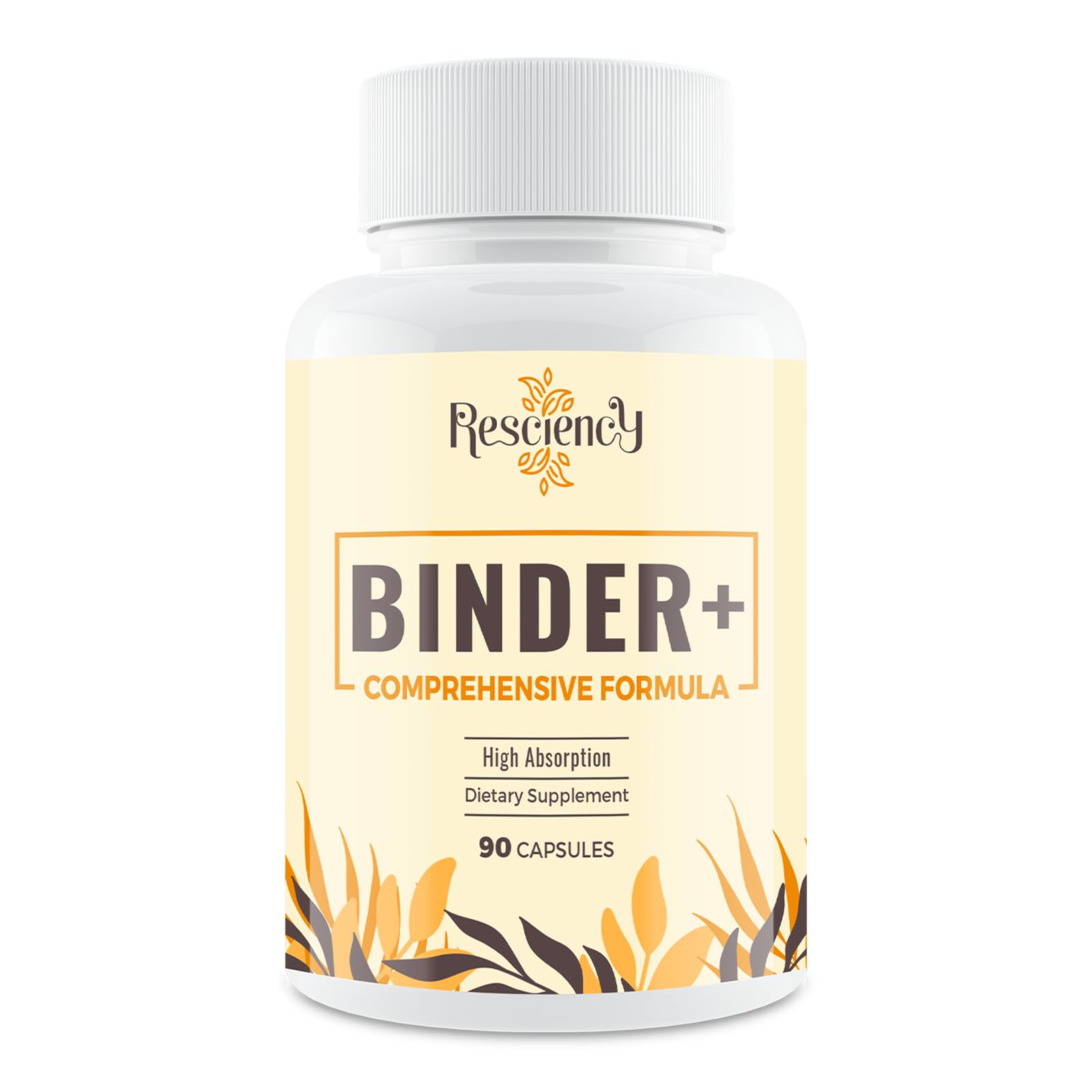 Resciency Detox Binder activated charcoal capsule close-up, supporting daily wellness.
