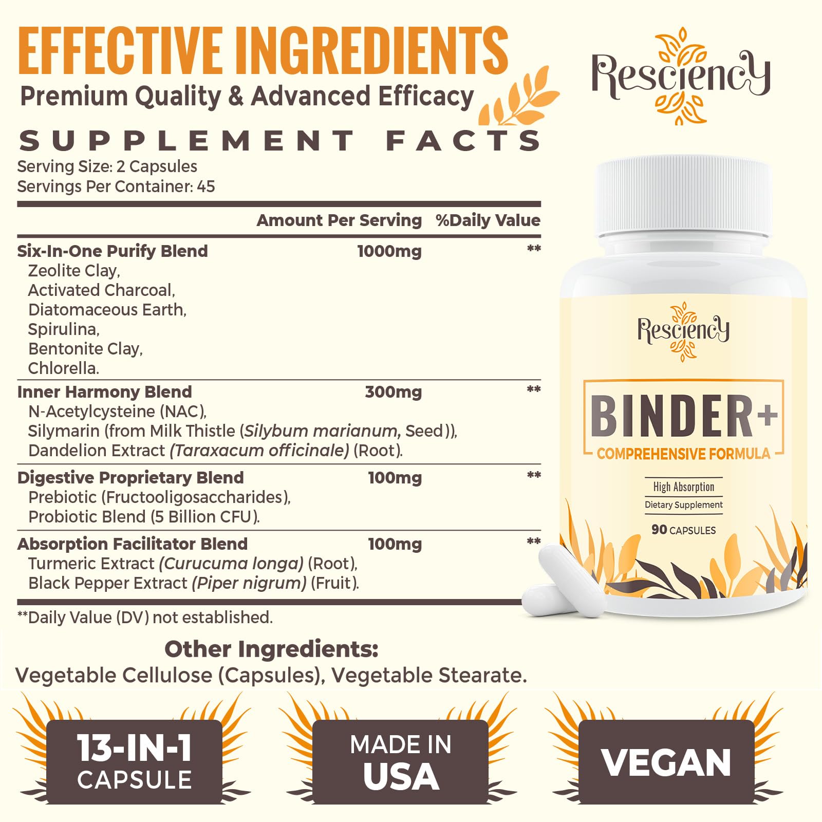Resciency Detox Binder zeolite clay blend supports mineral balance and toxin binding.