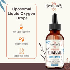 Dropper measuring 1 ml of Resciency oxygen drops for precise daily use.