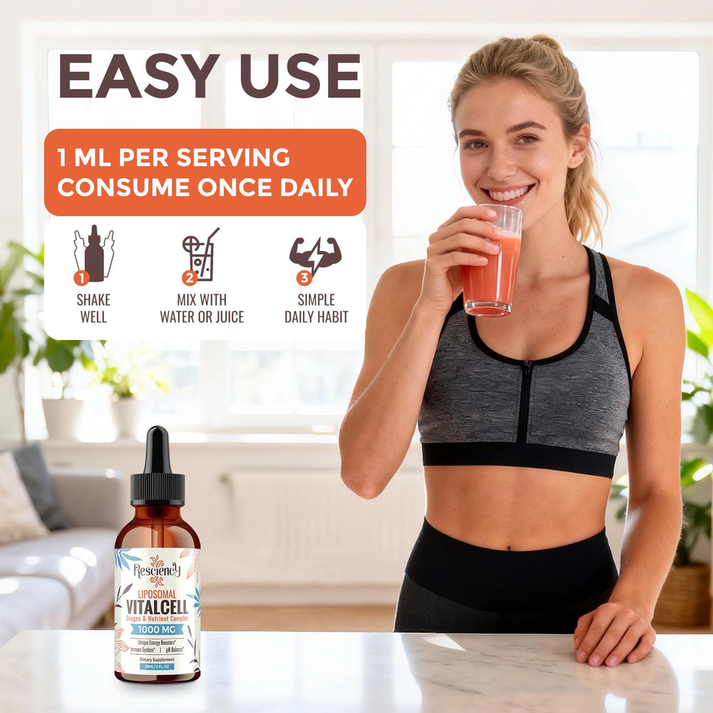 Resciency bottle highlights magnesium bisglycinate and fulvic acid for balance.
