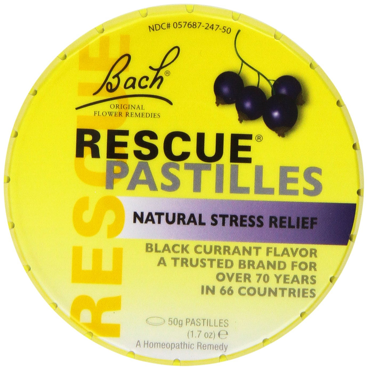 RESCUE Bach Rescue Remedy Pastilles in black currant, four-pack, travel-friendly