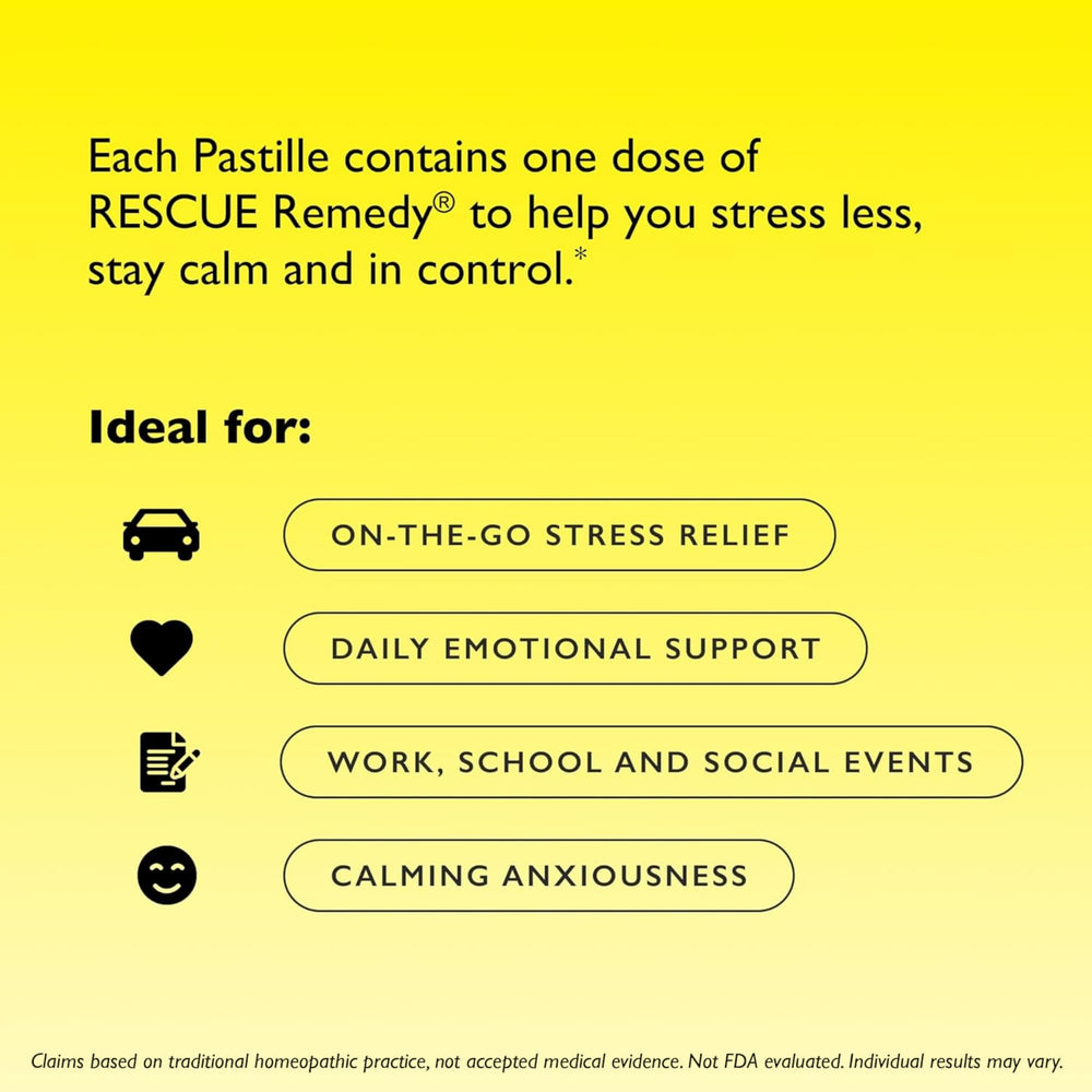 RESCUE Bach Pastilles Watermelon ingredients spotlight floral essences for balance.