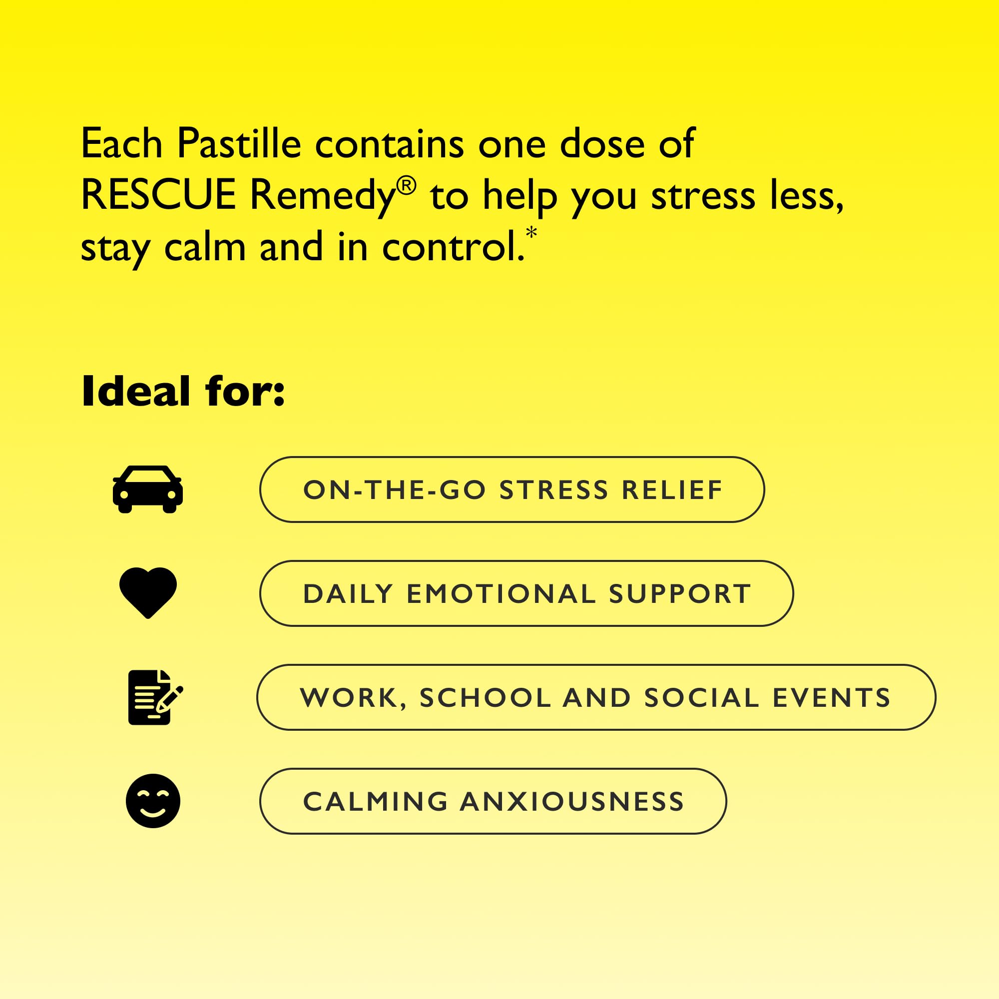 RESCUE Bach Pastilles on-the-go use with lozenge in hand during a busy day.