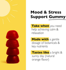 RESCUE Bach Plus Mood Gummies close-up of soft orange gummies.