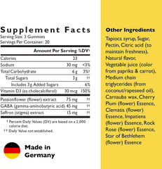 RESCUE Bach Plus Mood Gummies ingredients highlight saffron and passionflower.