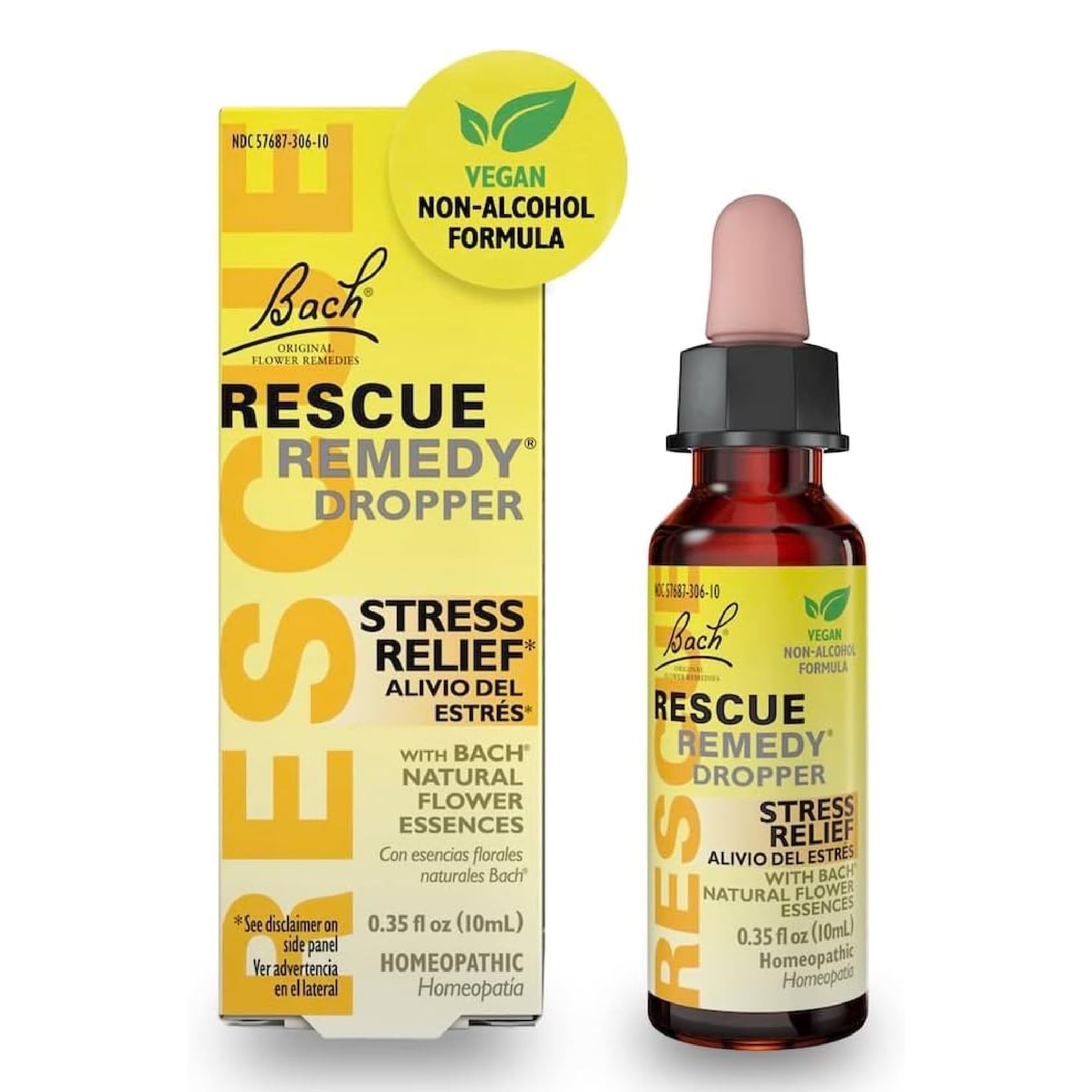 Close‑up of RESCUE Remedy drops on tongue for gentle stress relief