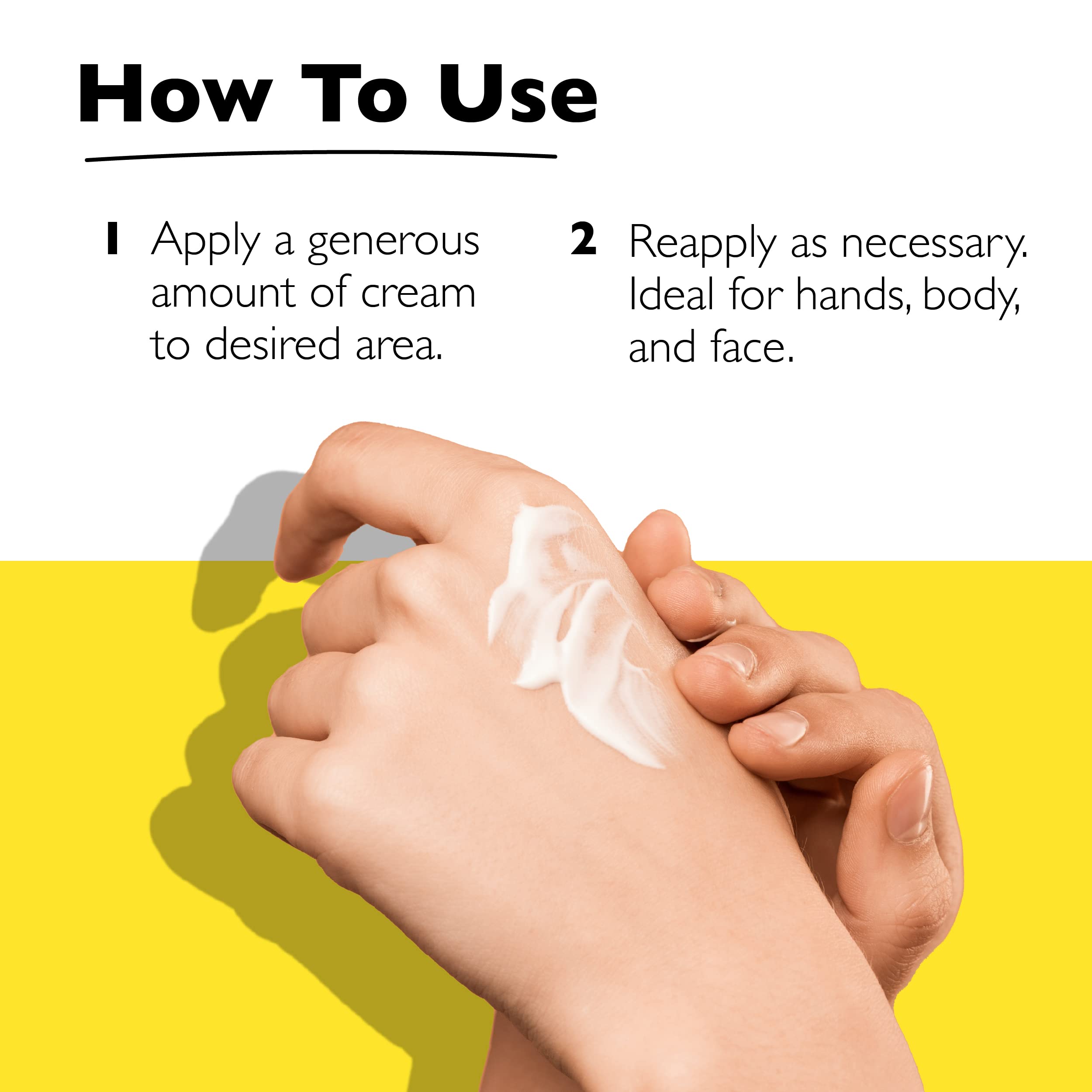 RESCUE Bach Rescue Cream on face, gentle and fragrance-free.