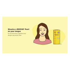 RESCUE Bach Rescue Pearls packaging showcases natural, homeopathic relief.