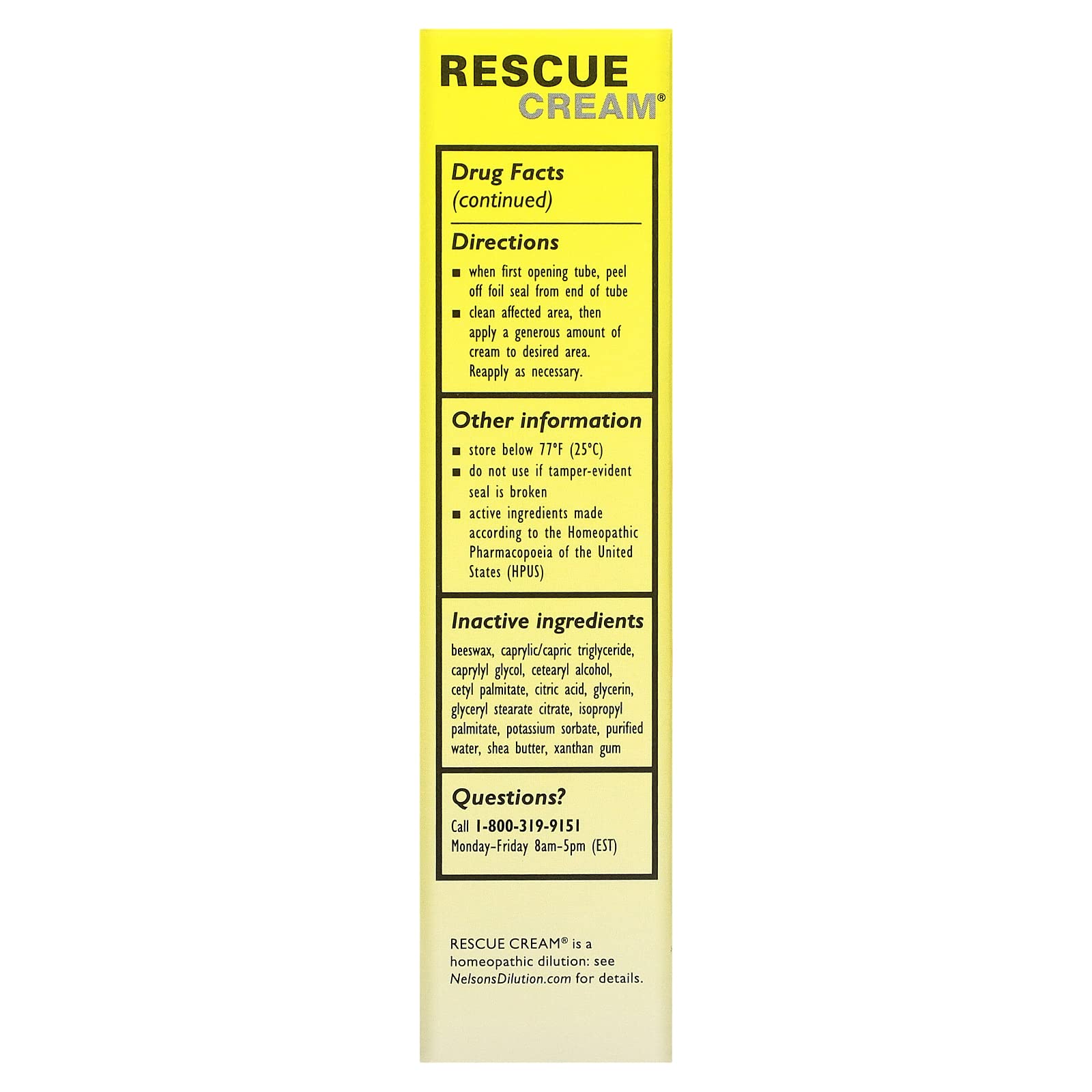 RESCUE cream applied on skin demonstrating quick absorption and daily use