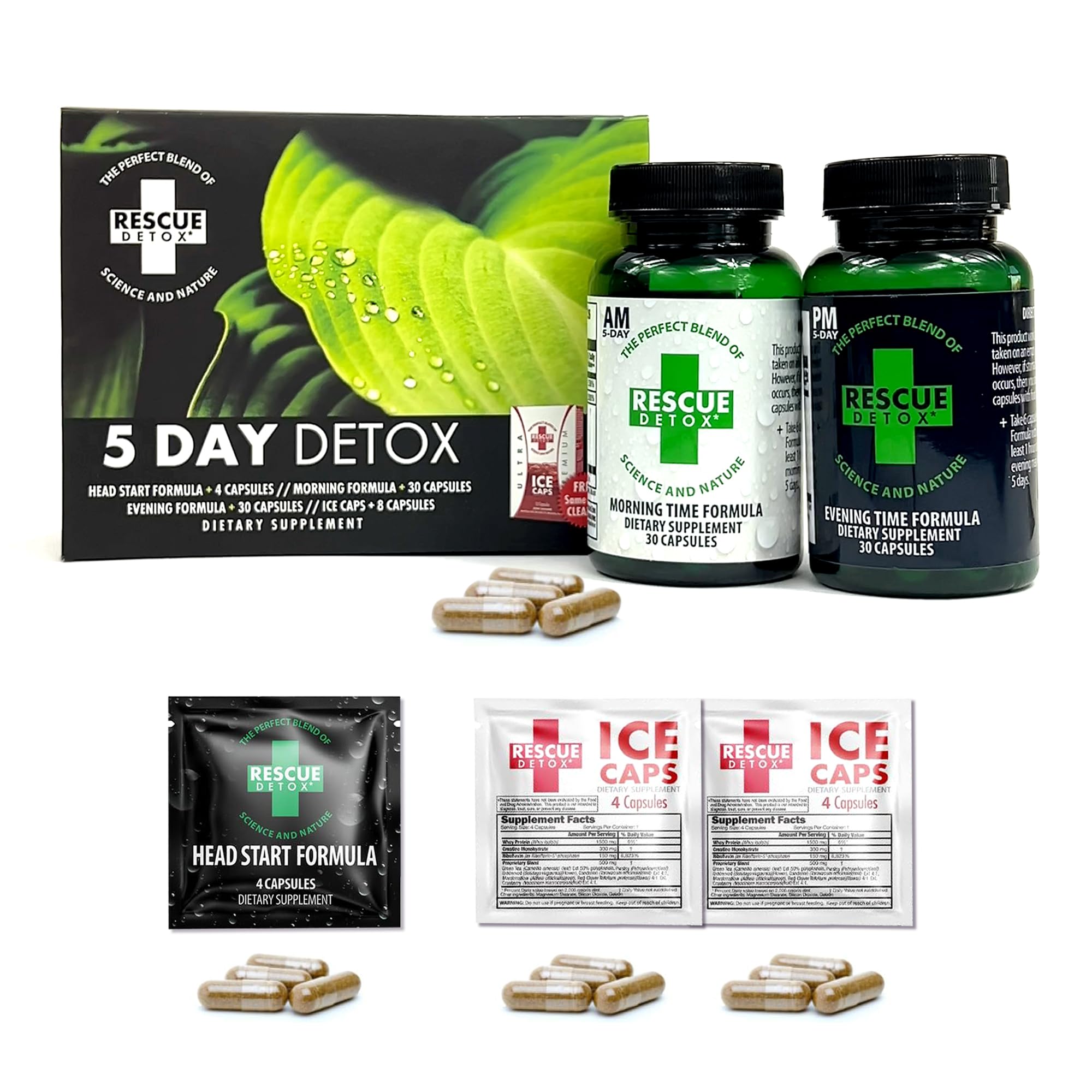 Rescue Detox 5 Day Kit box front for an easy start to a five-day cleanse