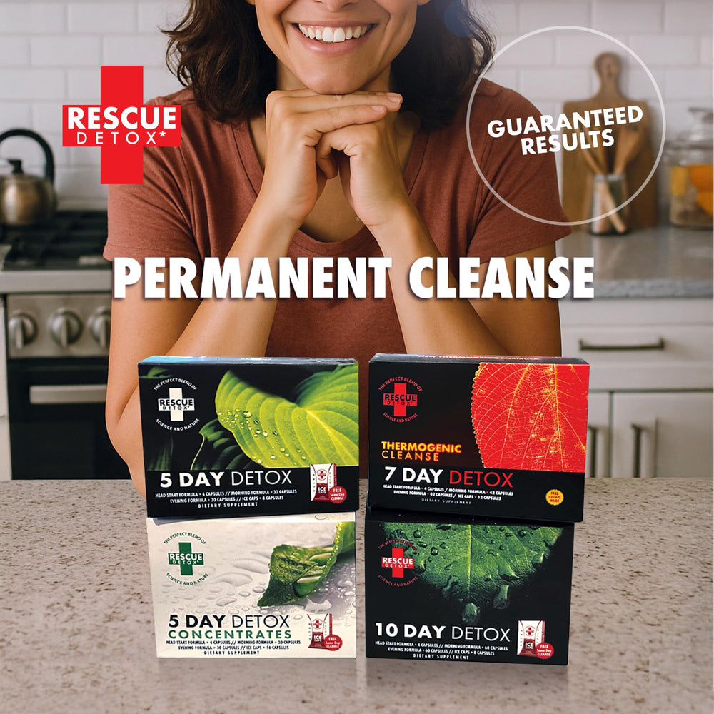Rescue Detox capsules on wood surface reflect daily routine use