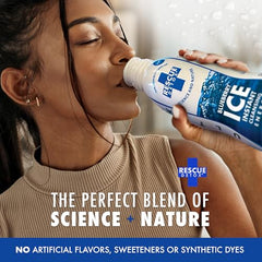 Rescue Detox ICE Blueberry bottle side angle emphasizes portability for on-the-go detox routines