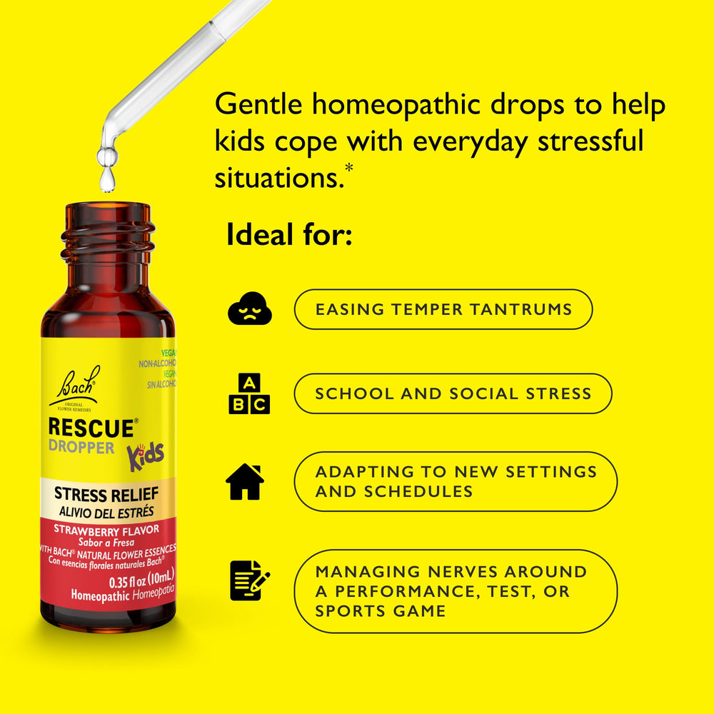 RESCUE Kids Dropper packaging with bilingual English Spanish labeling