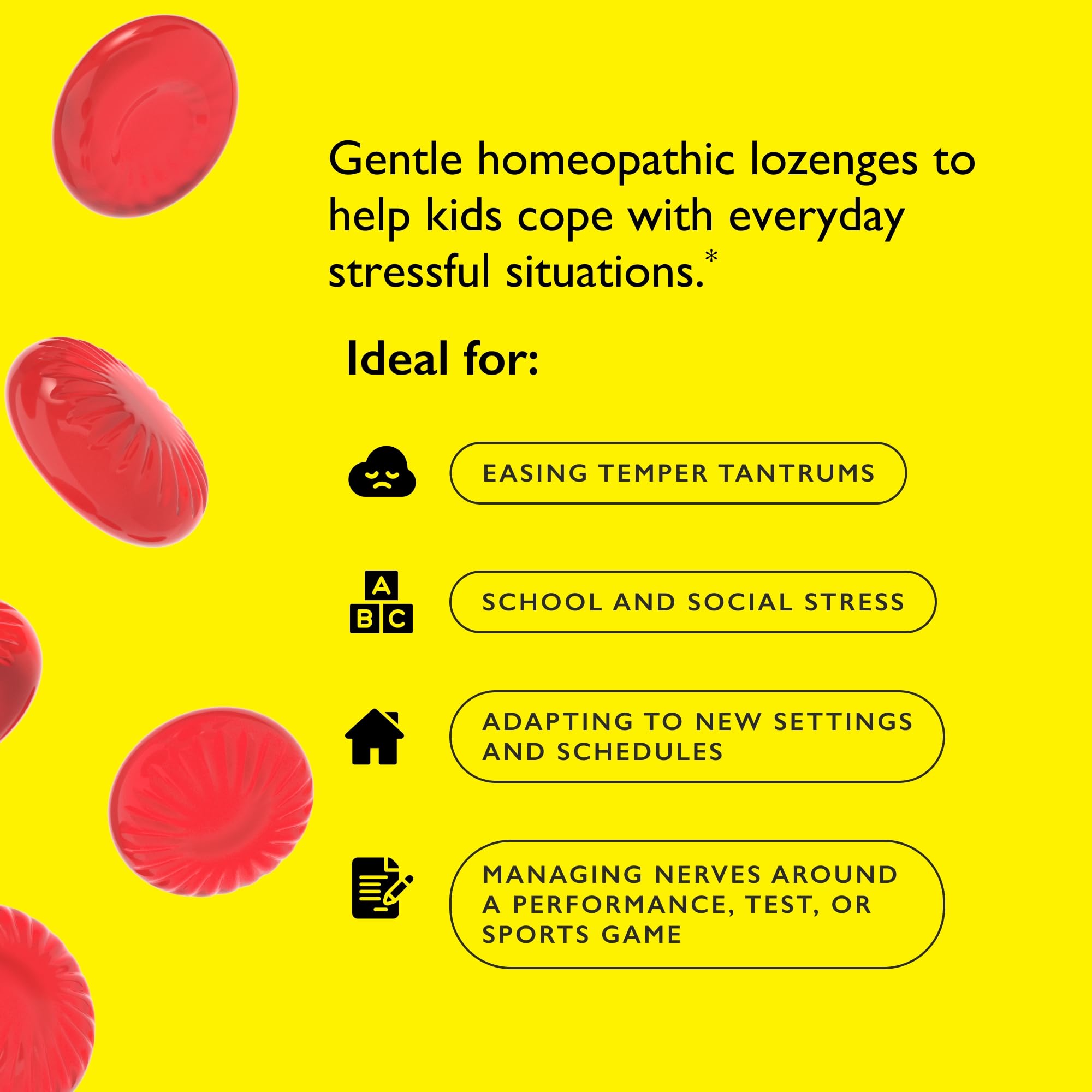 RESCUE Kids Pastilles packaging back displays product details.