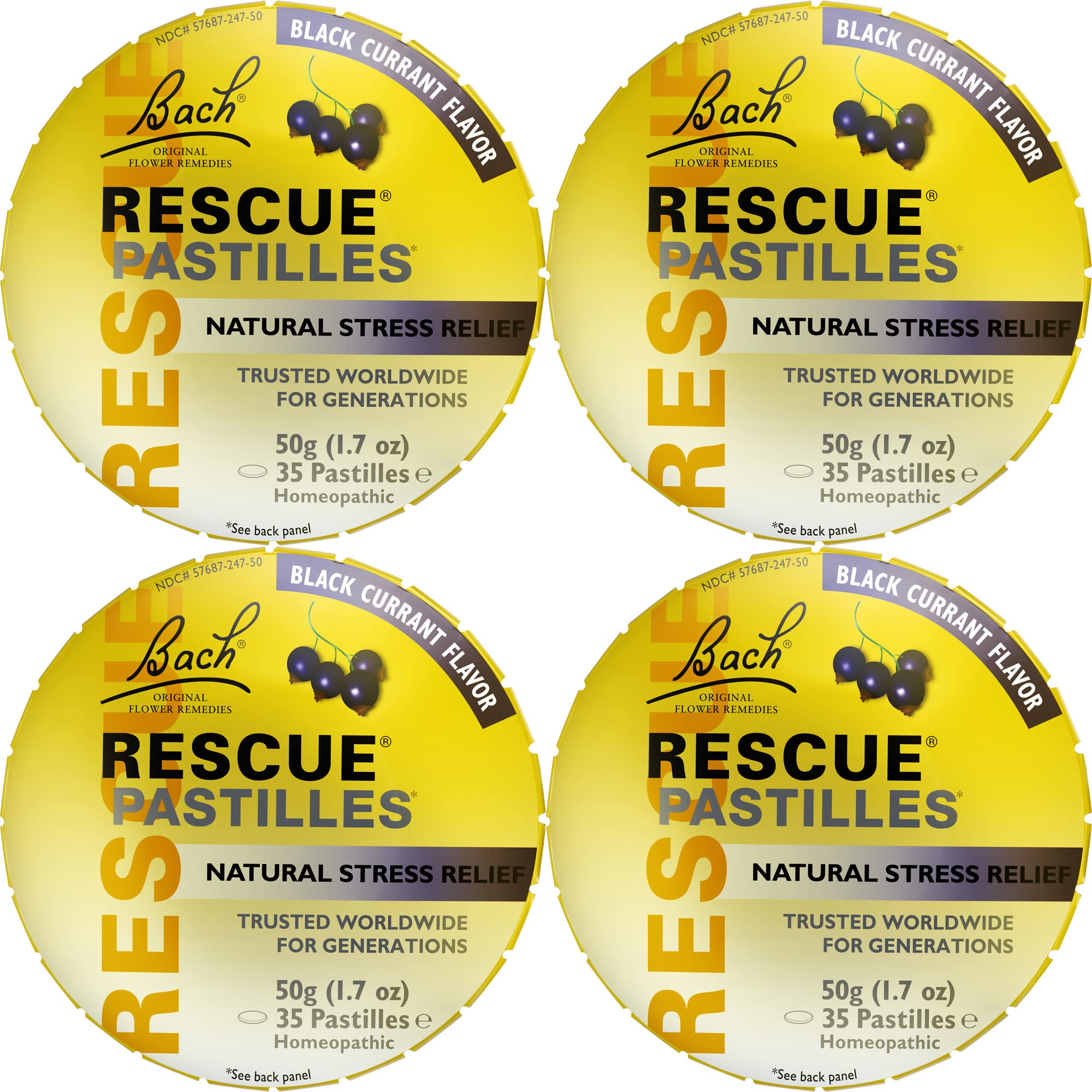 RESCUE pastilles black currant box showcasing sugar-free calming option for daily use