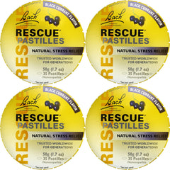 RESCUE pastilles black currant box showcasing sugar-free calming option for daily use