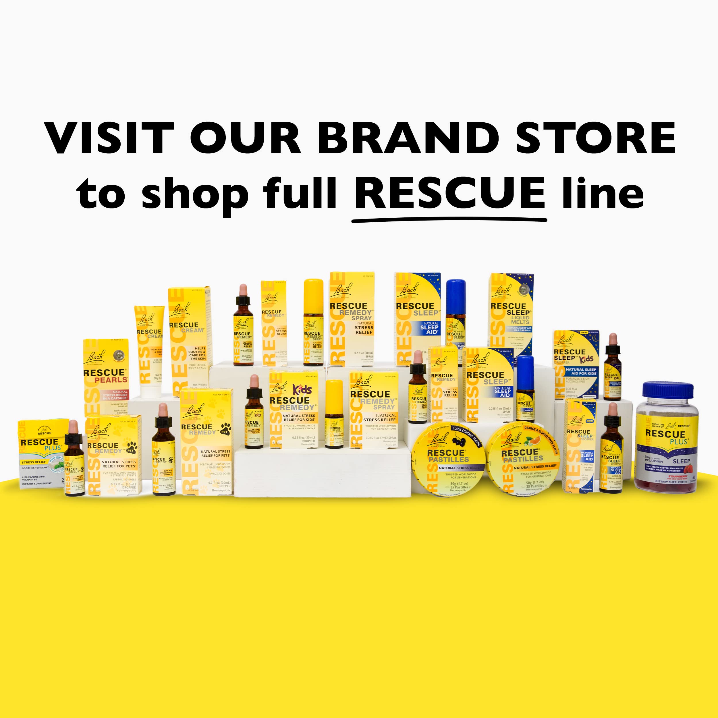 Envase compacto Rescue Pastilles, fácil de llevar en bolso o bolsillo.