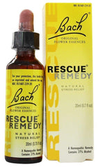 RESCUE Rescue Remedy bottle with dropper for natural stress relief.