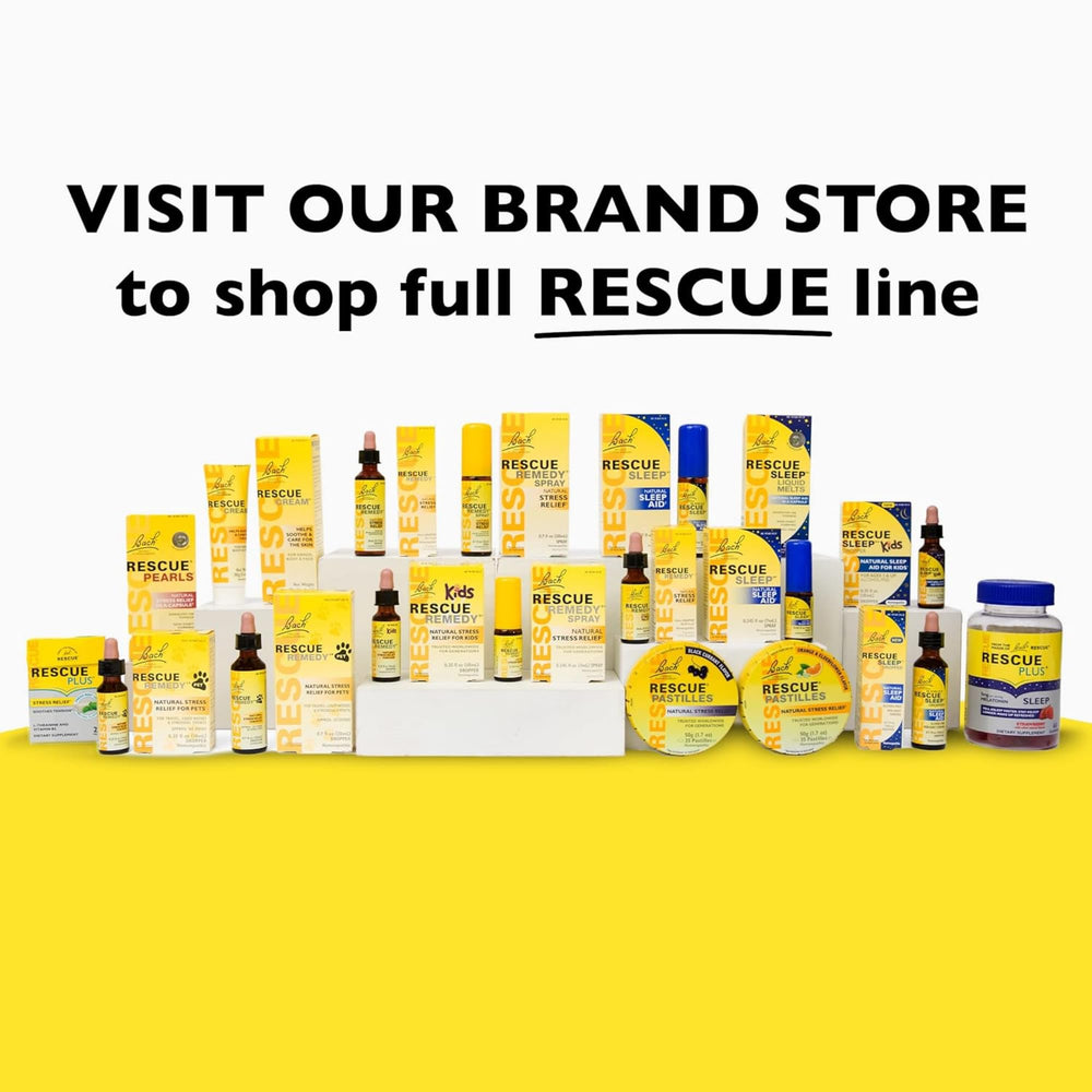 RESCUE Remedy flower-essences illustration highlighting natural ingredients